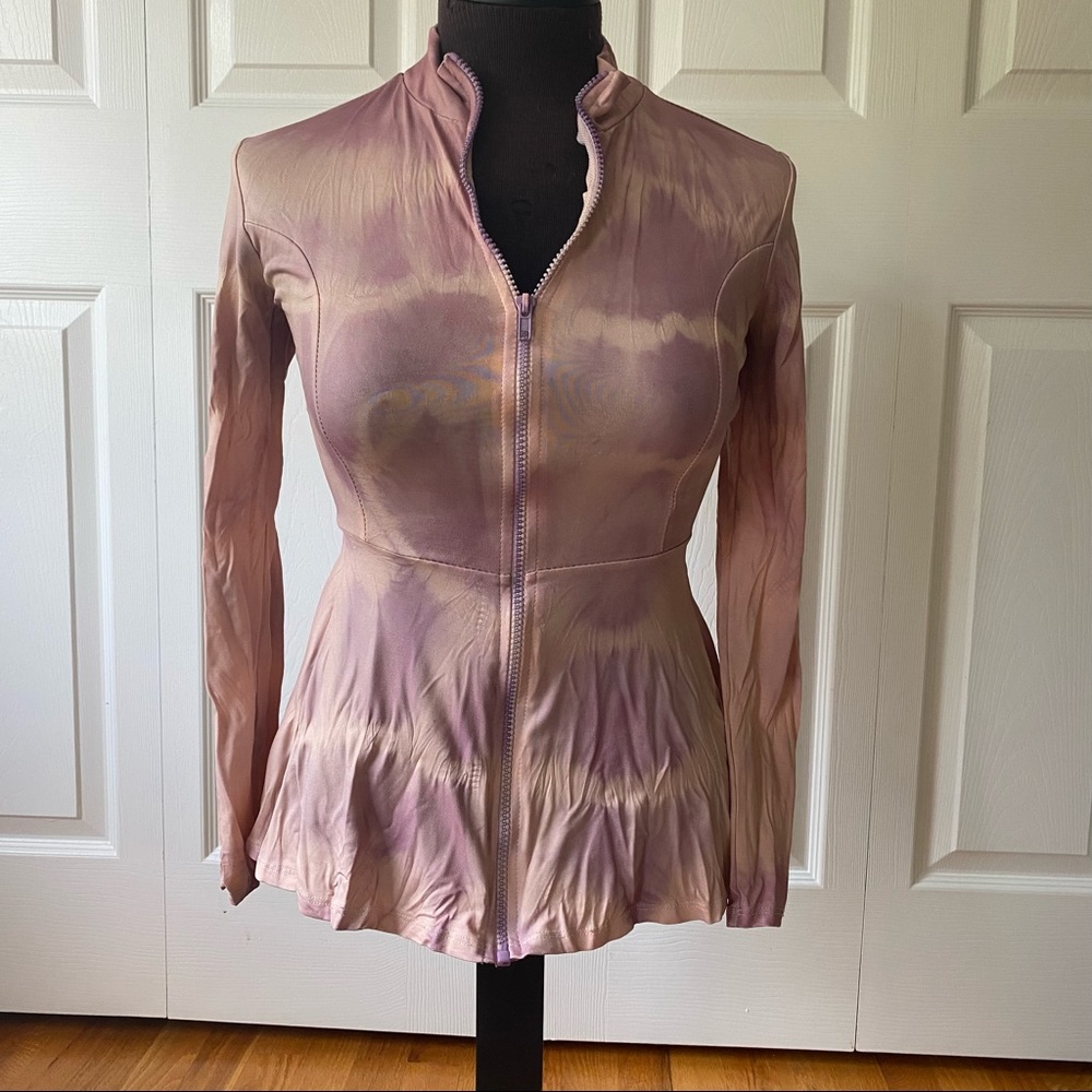 Juju & B Peplum Tie-dye Zip Top